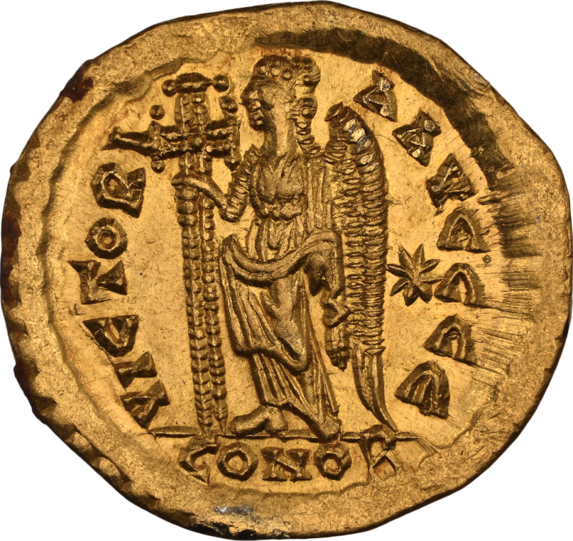 NGC Ch AU 5/5 5/5 東ローマ帝国 マルキアヌス ソリダス 金貨 450-457 AD