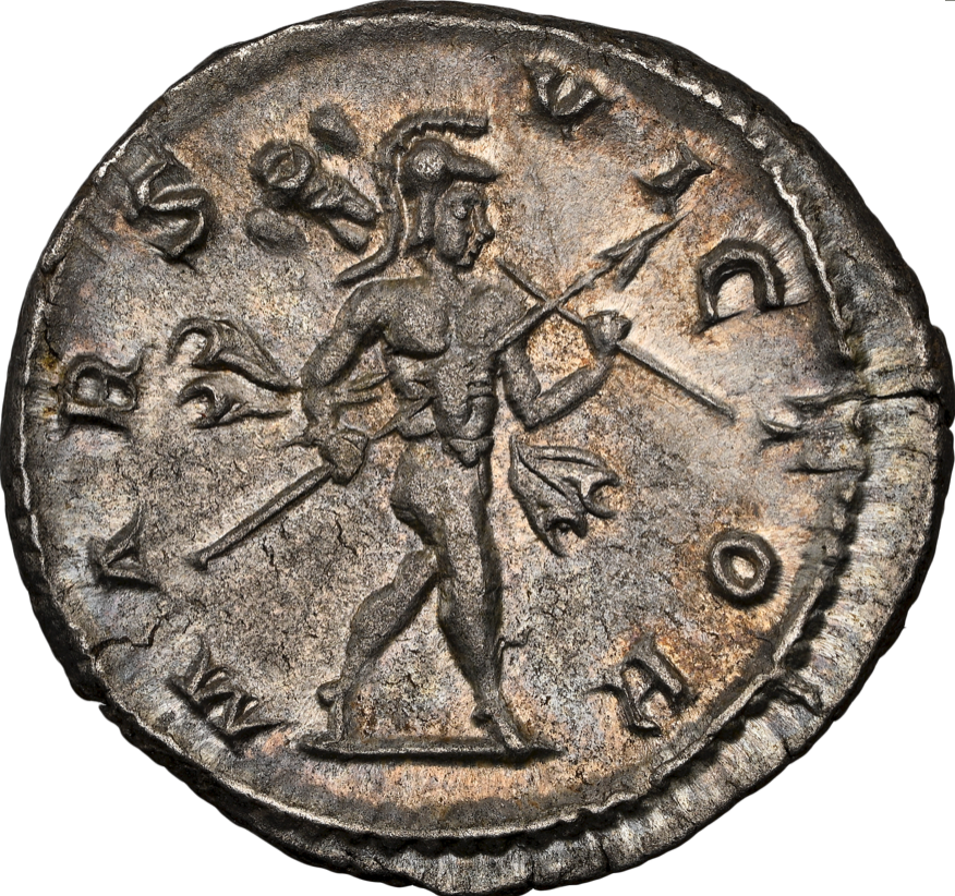 NGC AU 5/5 5/5 古代ローマ帝国 エラガバルス帝 ダブルデナリウス銀貨 218–222 AD