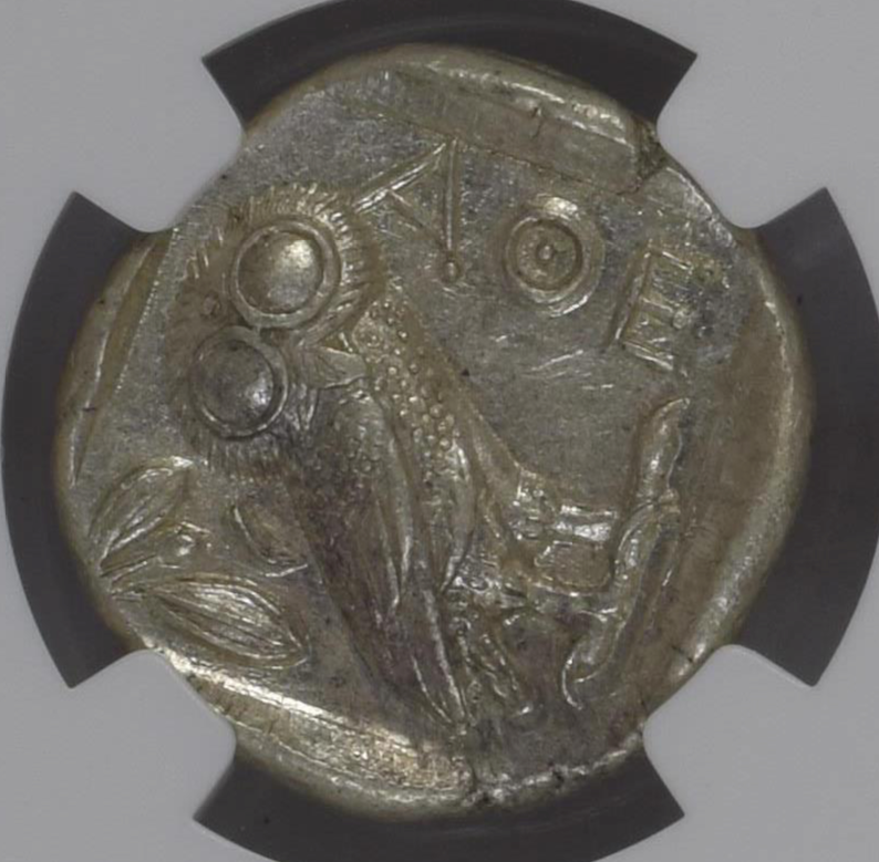 NGC MS 5/5 5/5 古代ギリシャ アッティカ アテナ テトラドラクマ 銀貨 440–404 BC
