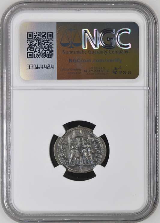 NGC鑑定 Ch XF 5/5 5/5 【ローマ帝国】ガレリウス アルゲンテウス銀貨 AD305–311