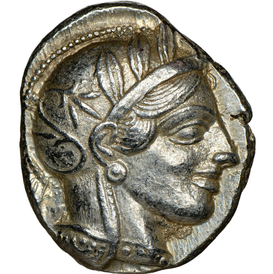 NGC Ch AU 5/5 5/5 古代ギリシャ アッティカ アテネ テトラドラクマ 銀貨 440–404 BC