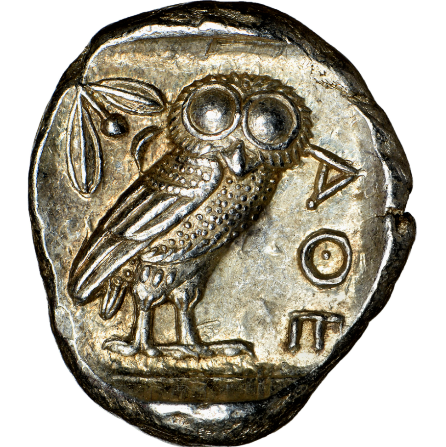 NGC Ch AU 5/5 5/5 古代ギリシャ アッティカ アテネ テトラドラクマ 銀貨 440–404 BC