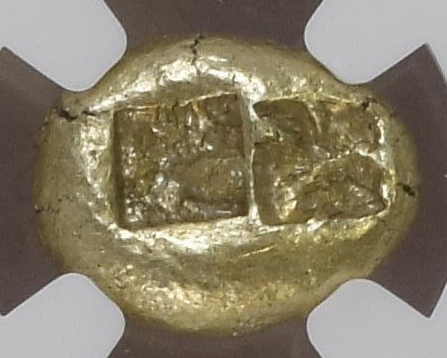NGC AU 3/5 4/5 古代ギリシャ リディア王国  1/3スターテル エレクトラム 610-545 BC
