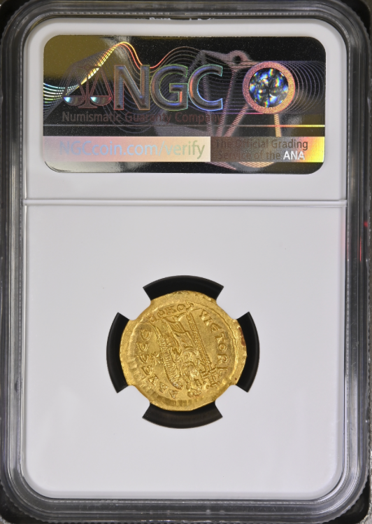 NGC Ch AU 5/5 5/5 東ローマ帝国 マルキアヌス ソリダス 金貨 450-457 AD