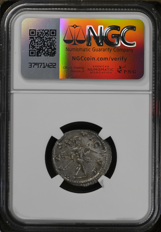 NGC AU 5/5 5/5 古代ローマ帝国 エラガバルス帝 ダブルデナリウス銀貨 218–222 AD