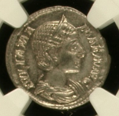 NGC Ch AU 5/5 5/5 古代ローマ帝国 ユリア・ママエア デナリウス銀貨 222–235 AD