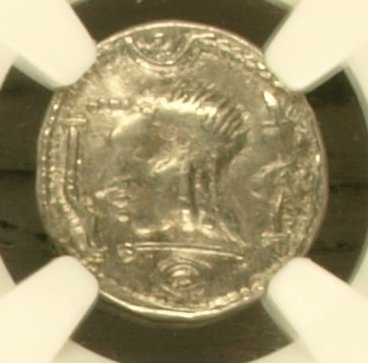 NGC Ch XF 5/5 5/5 古代アラビア ヒムヤル王国 ドラクマ銀貨 1世紀 AD