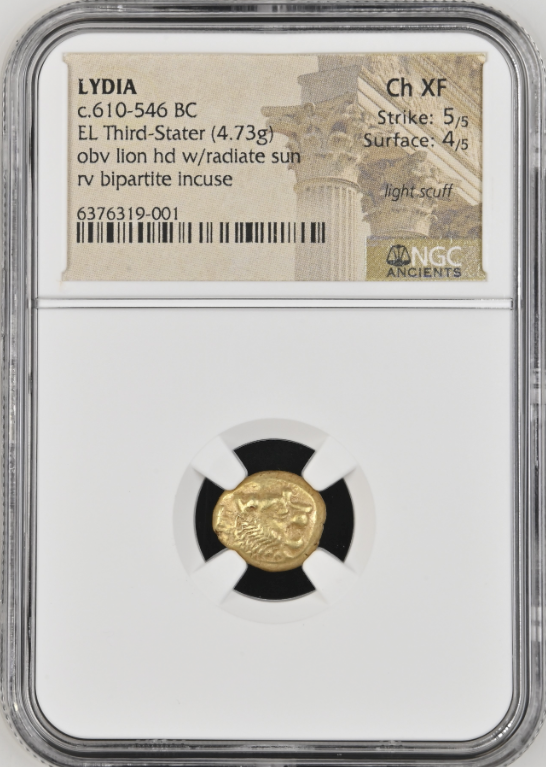 NGC Ch XF 5/5 4/5 リディア王国 トライト（1/3スターテル） エレクトラム 610–546 BC