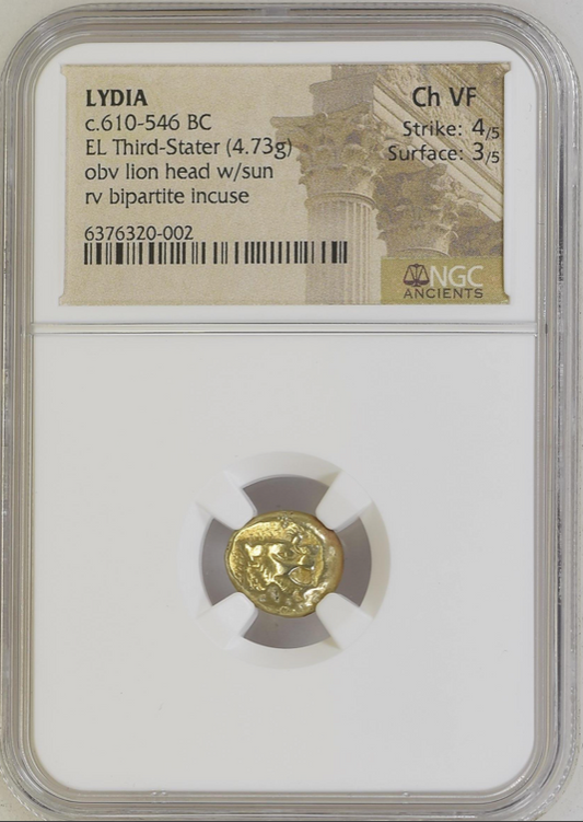 NGC Ch VF 4/5 3/5 リディア王国 トライト（1/3スターテル） エレクトラム 610–546 BC