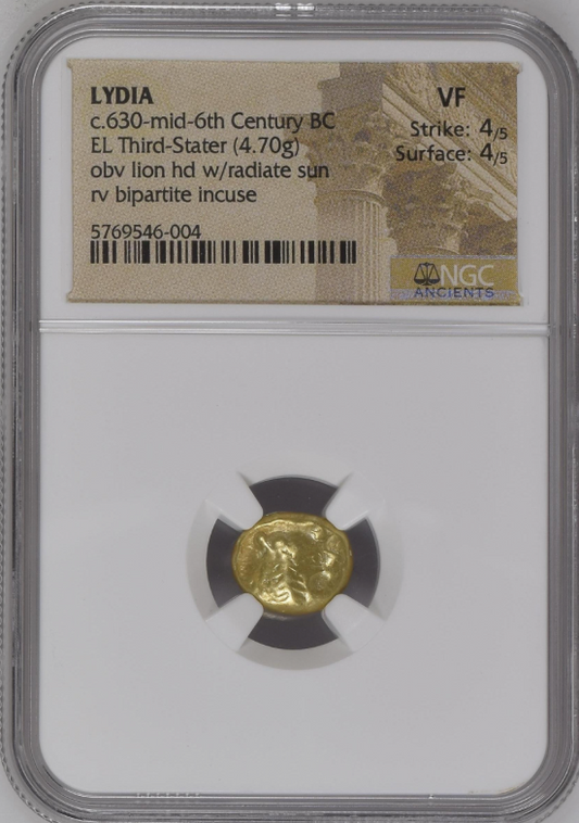 NGC VF 4/5 4/5 リディア王国 トライト（1/3スターテル） エレクトラム c.630–6世紀中頃 BC