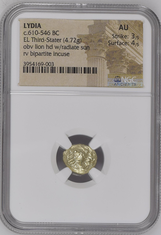 NGC AU 3/5 4/5 リディア王国 トライト（1/3スターテル） エレクトラム 610–546 BC