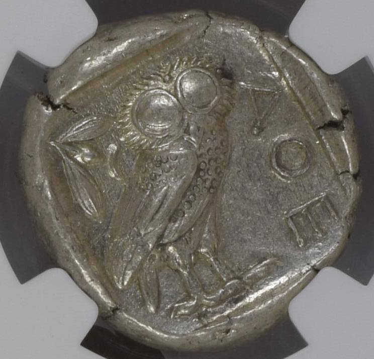 NGC Ch AU 5/5 5/5 古代ギリシャ アッティカ アテナ テトラドラクマ 銀貨 440–404 BC