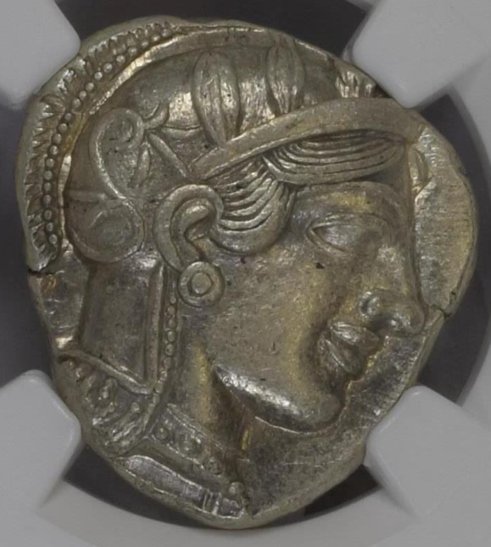 NGC Ch AU 5/5 5/5 古代ギリシャ アッティカ アテナ テトラドラクマ 銀貨 440–404 BC