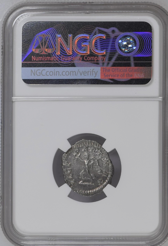 NGC Ch XF 5/5 5/5 ローマ帝国 セプティミウス・セウェルス デナリウス 銀貨 AD 193–211