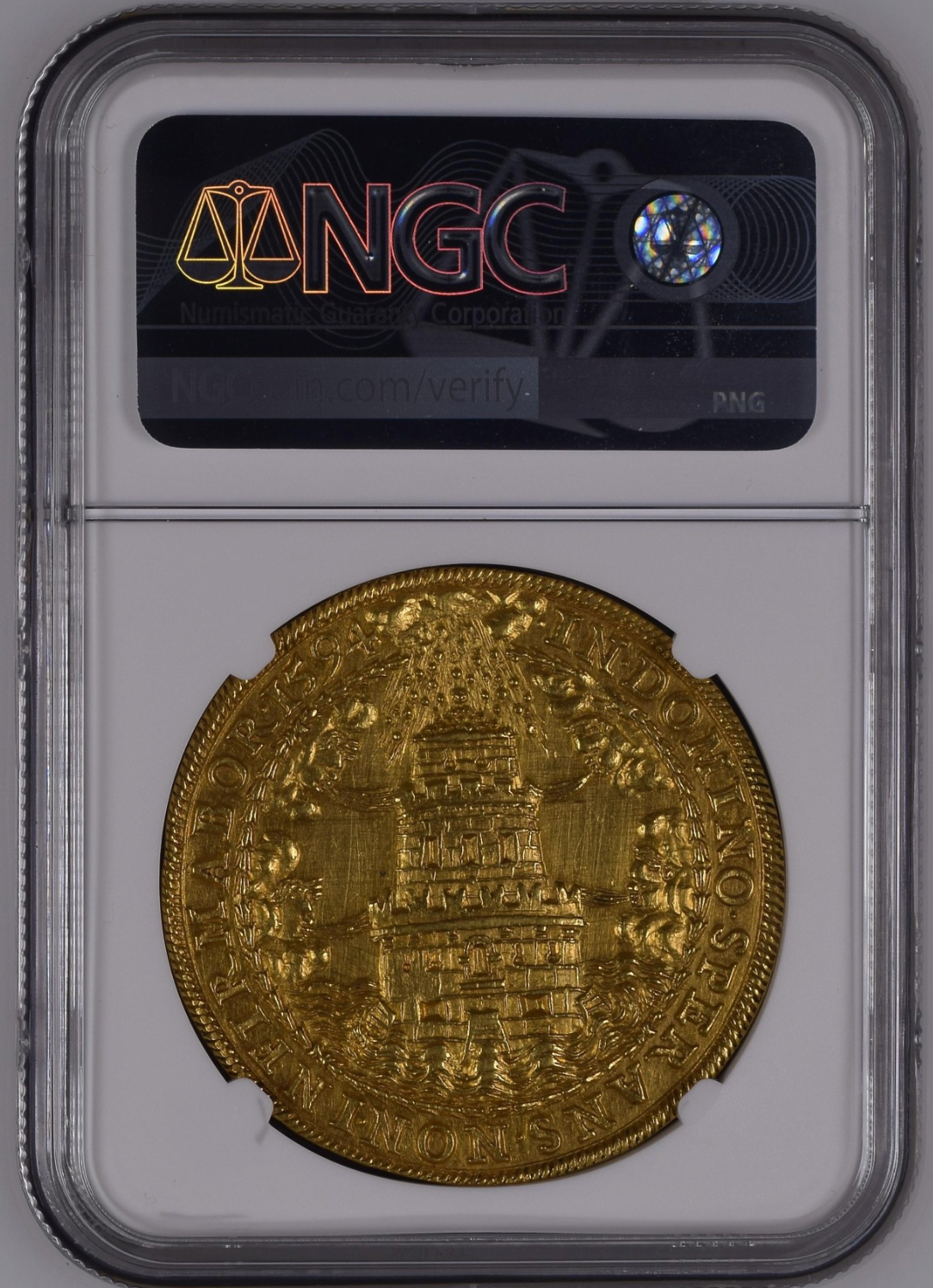NGC鑑定 MS62 オーストリア ザルツブルグ 8ダカット金貨 1594年 ヴォルフ・ディートリヒ・フォン・ライテナウ